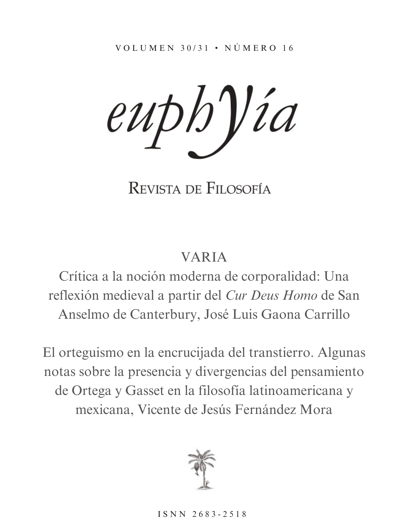Euphyía Vol. 16 Núm. 30/31
